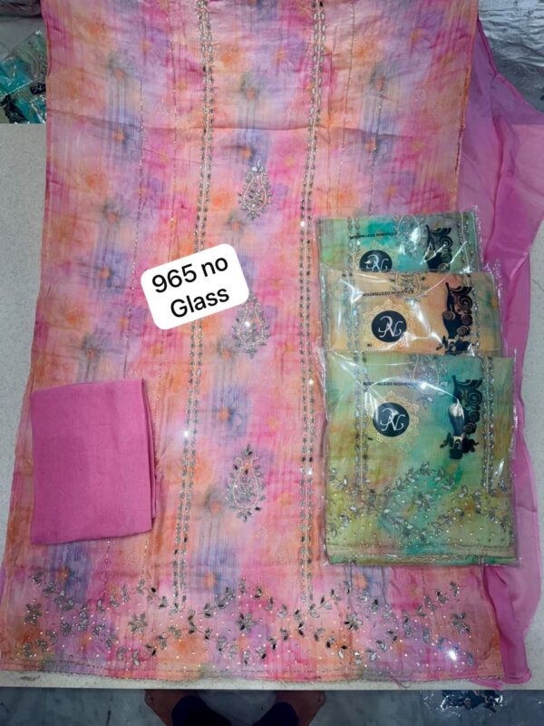 1000778879 Navkriti Organza Top Pure Chiffon Dupatta Unstitched Suits