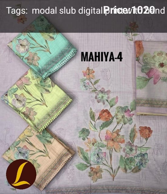 1000787324 Lalee Slub Top Pure Chiffon Dupatta Unstitched Suits