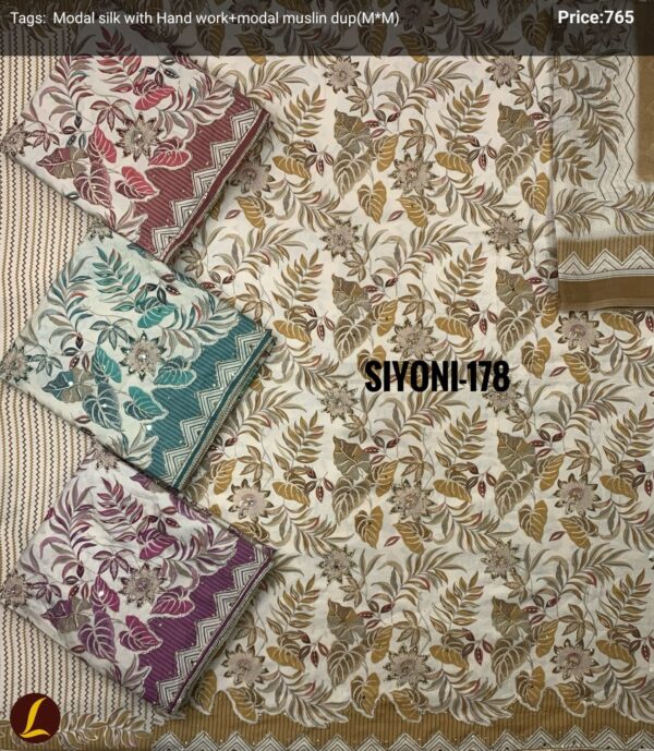 Lalee Modal Silk Top Muslin Dupatta Unstitched Suits