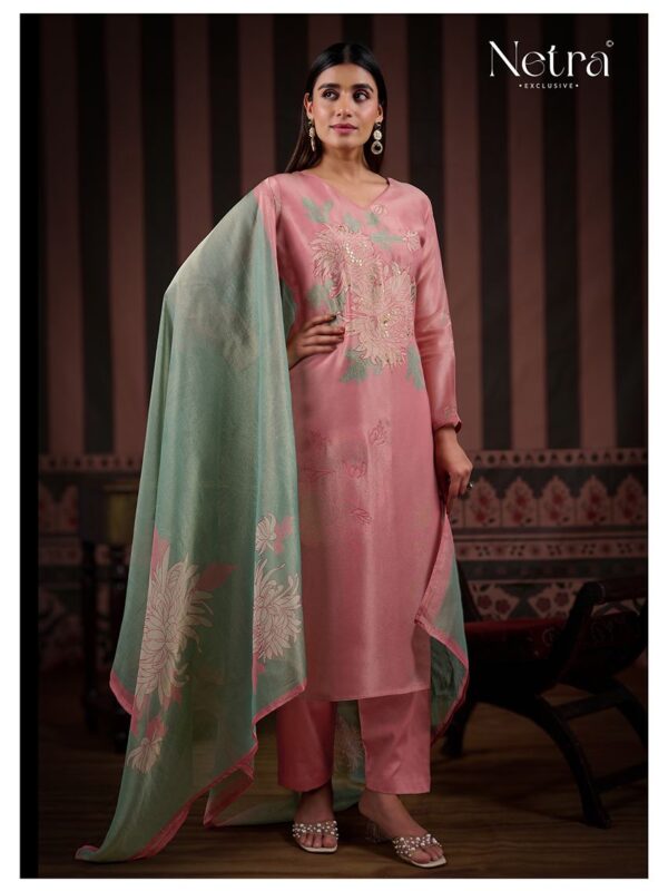Netra Silk Top Modal Silk Dupatta Unstitched Suits