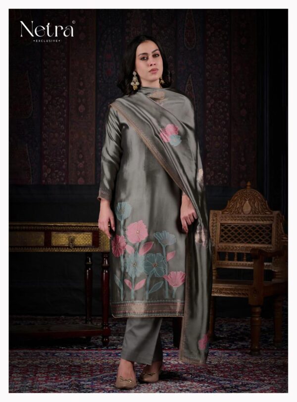 1000798380 Netra Silk Top Modal Silk Dupatta Unstitched Suits