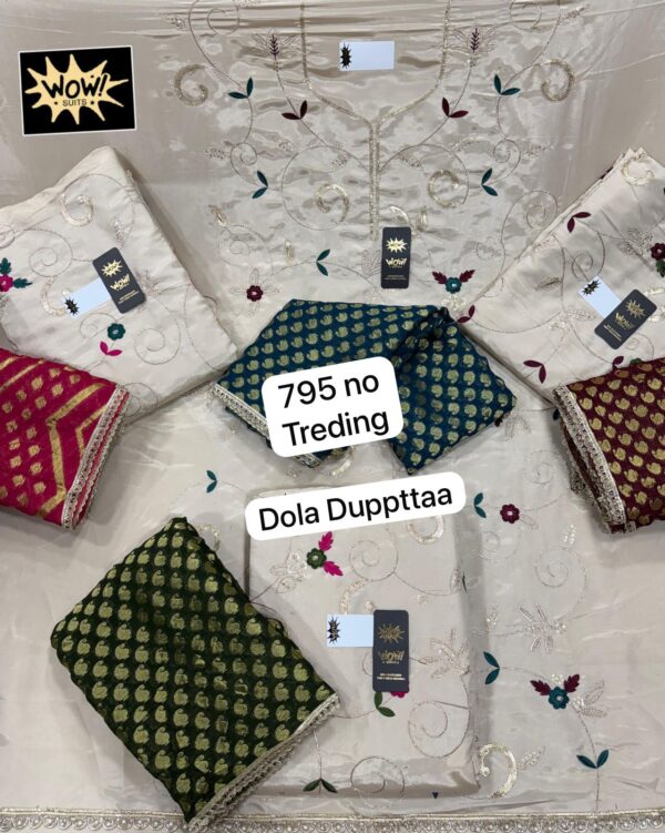 Wow Glass Top Banarsi Dupatta Unstitched Suits