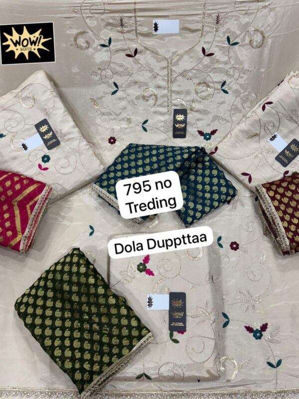 Wow Glass Top Banarsi Dupatta Unstitched Suits