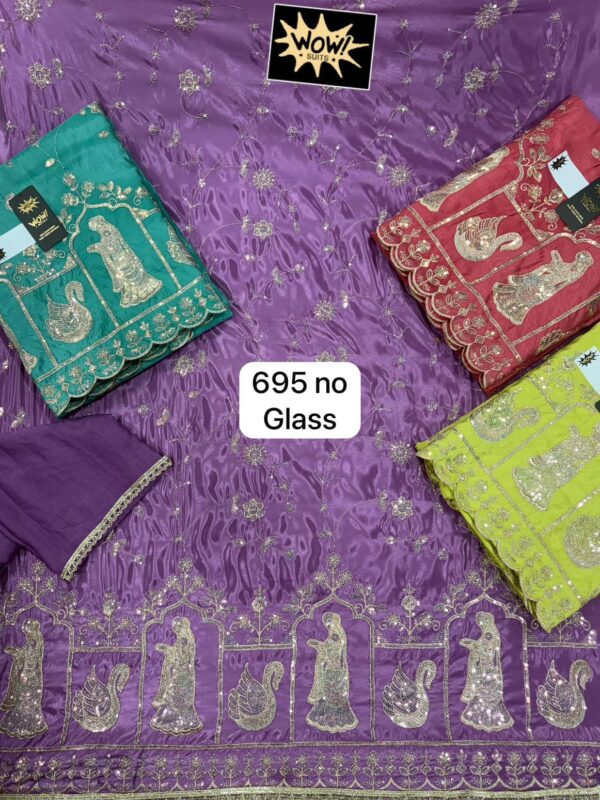 Wow Glass Top Nazneen Dupatta Unstitched Suits