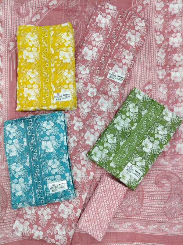 SCAK Cotton Top Cotton Dupatta Unstitched Suits