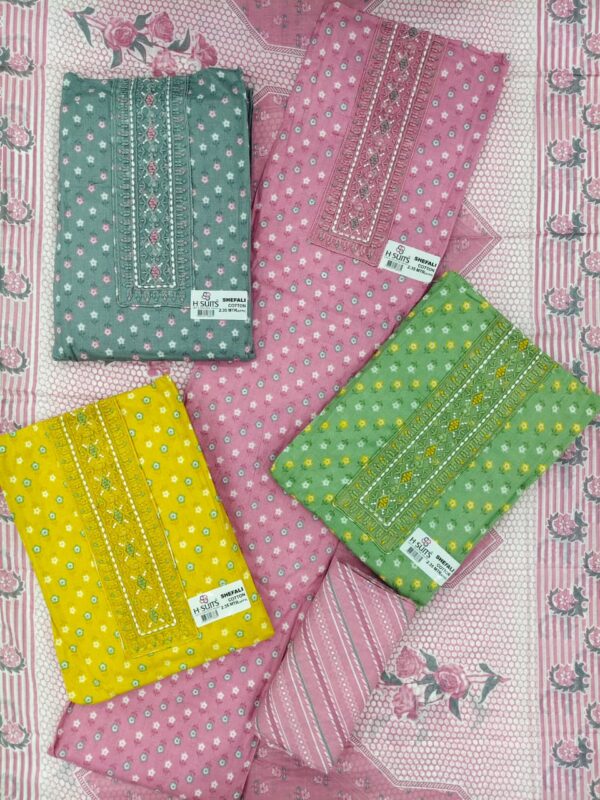 SCAK Cotton Top Cotton Dupatta Unstitched Suits