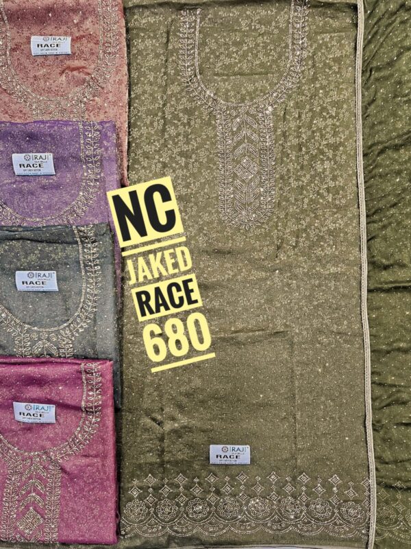 Raj Silk Mills Banarsi Top Pure Chiffon Dupatta Unstitched Suits