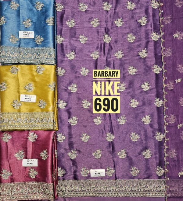 Raj Silk Mills Burberry Top Nazneen Dupatta Unstitched Suits