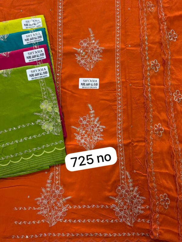 1000813286 SCAK Jaam Top Pure Chiffon Dupatta Unstitched Suits