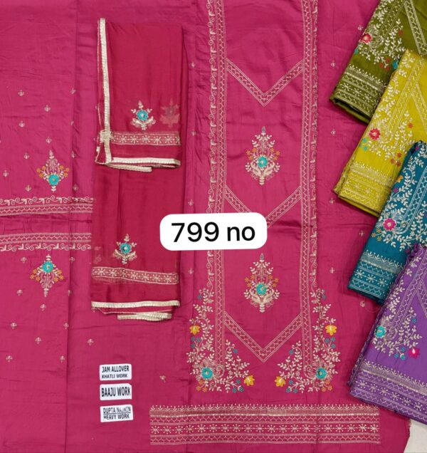 1000813312 SCAK Jaam Top Pure Chiffon Dupatta Unstitched Suits