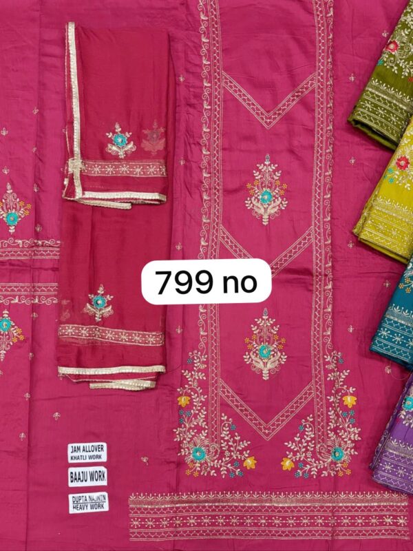 1000813312 SCAK Jaam Top Pure Chiffon Dupatta Unstitched Suits