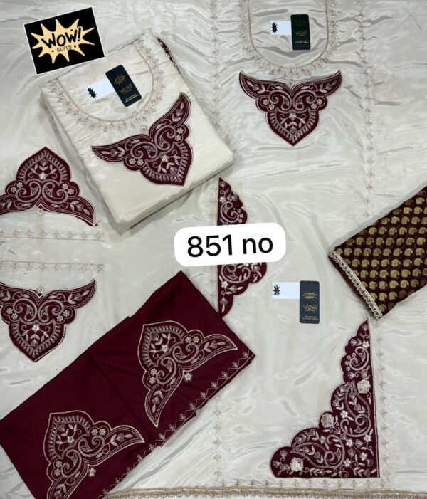 SCAK Glass Top Pure Chiffon Dupatta Unstitched Suits