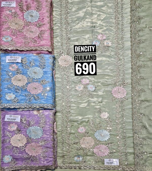 Raj Silk Mills Crunchy Top Pure Chiffon Dupatta Unstitched Suits